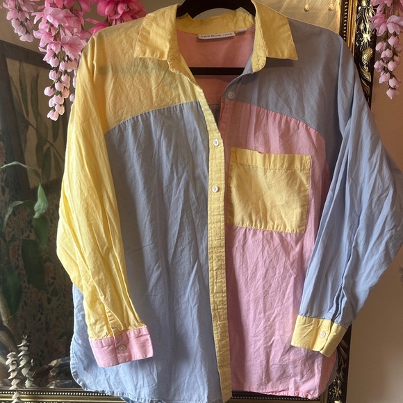 Colorblock Button-Up Shirt And Now This sz M - Picture 2 of 5